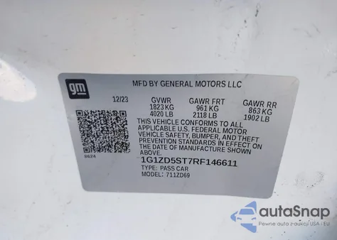 2024 Chevrolet Malibu Fwd 1Lt from USA, damaged, VIN 1G1ZD5ST7RF146611